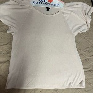 Ann Taylor Cream Short Sleeve Top